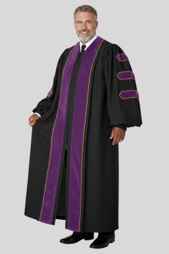 Golden Halo Black Pulpit Robe