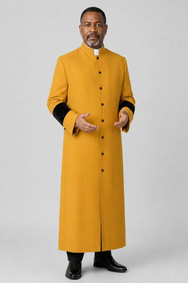 Golden Honor Clergy Robe with Black Accents