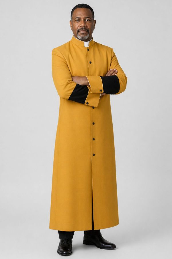Golden Honor Clergy Robe with Black Accents