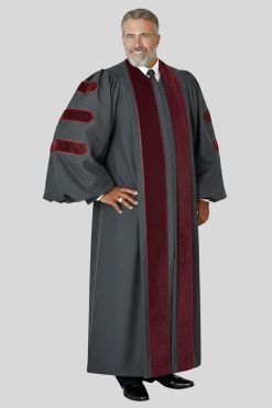 Malachi Gray-Burgundi Pulpit Robe for Men