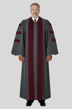 Malachi Gray-Burgundi Pulpit Robe for Men