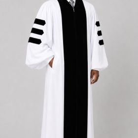 Shepherd’s White Pulpit Robe with Black Velvet