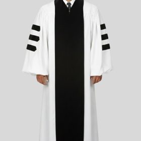 Shepherd’s White Pulpit Robe with Black Velvet