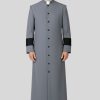 Tabernacle Grey Clergy Robe with Black Accents