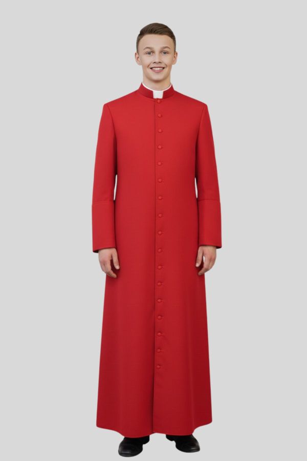 Red Adult Traditional Cassock for Church Services