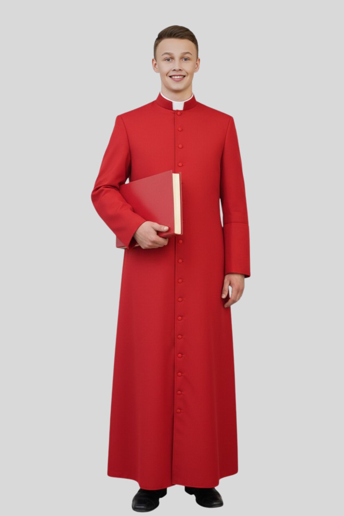 Red Adult Traditional Cassock for Church Services (5) Red Adult Traditional Cassock for Church Services