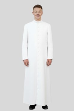 White Adult Altar Server Cassock for Liturgical Services