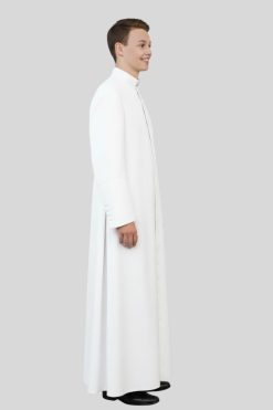 White Adult Altar Server Cassock for Liturgical Services