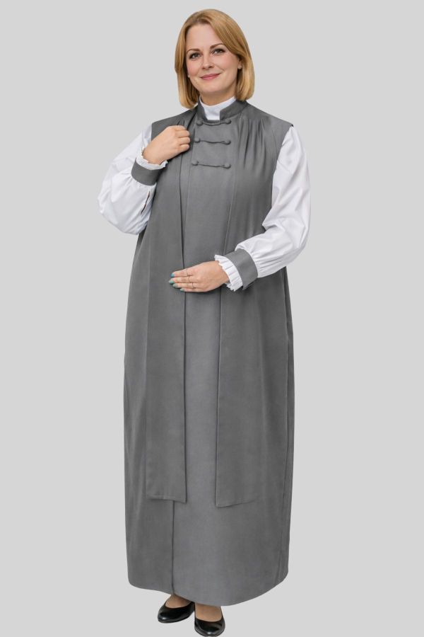 3-Stripe Gray Women’s Clerical Chimere