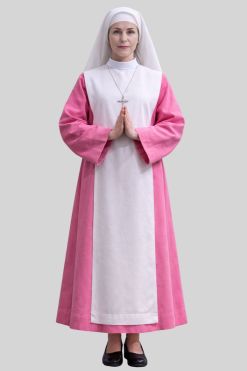 Pink Religious Nun Habit with White Scapular