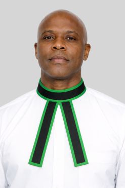 Preaching Band with Decorative Trim Green