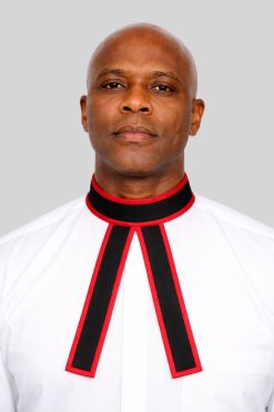 Preaching Band with Decorative Trim Red