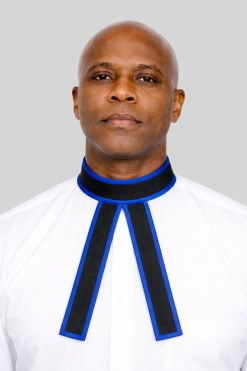 Preaching Band with Decorative Trim Royal Blue