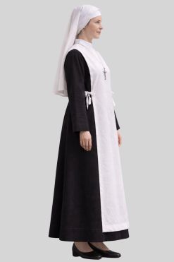 Solemn Black Nun Habit with White Scapular