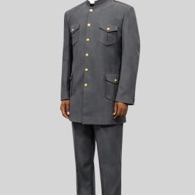 Abbey Gray Clergy Jacket Pant Set for Formal Worship