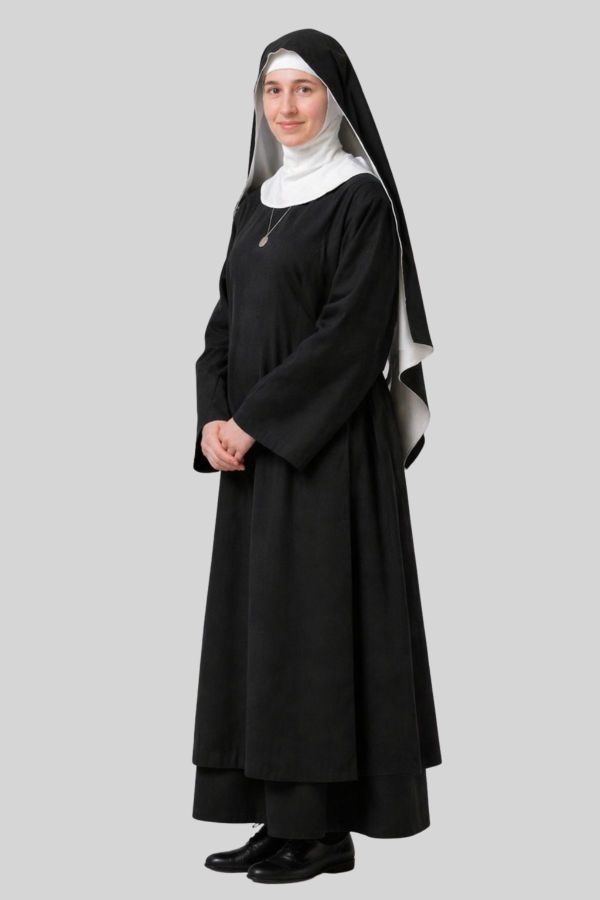 Black Benedictine Order Nun Habit Full Length Religious Habit