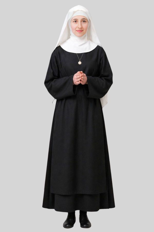 Black Benedictine Order Nun Habit Full Length Religious Habit