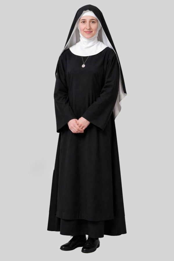 Black Benedictine Order Nun Habit Full Length Religious Habit