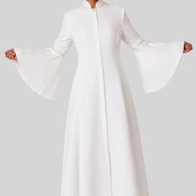 Lydia Clergy Robe Bell Sleeves Satin Brocade Fit