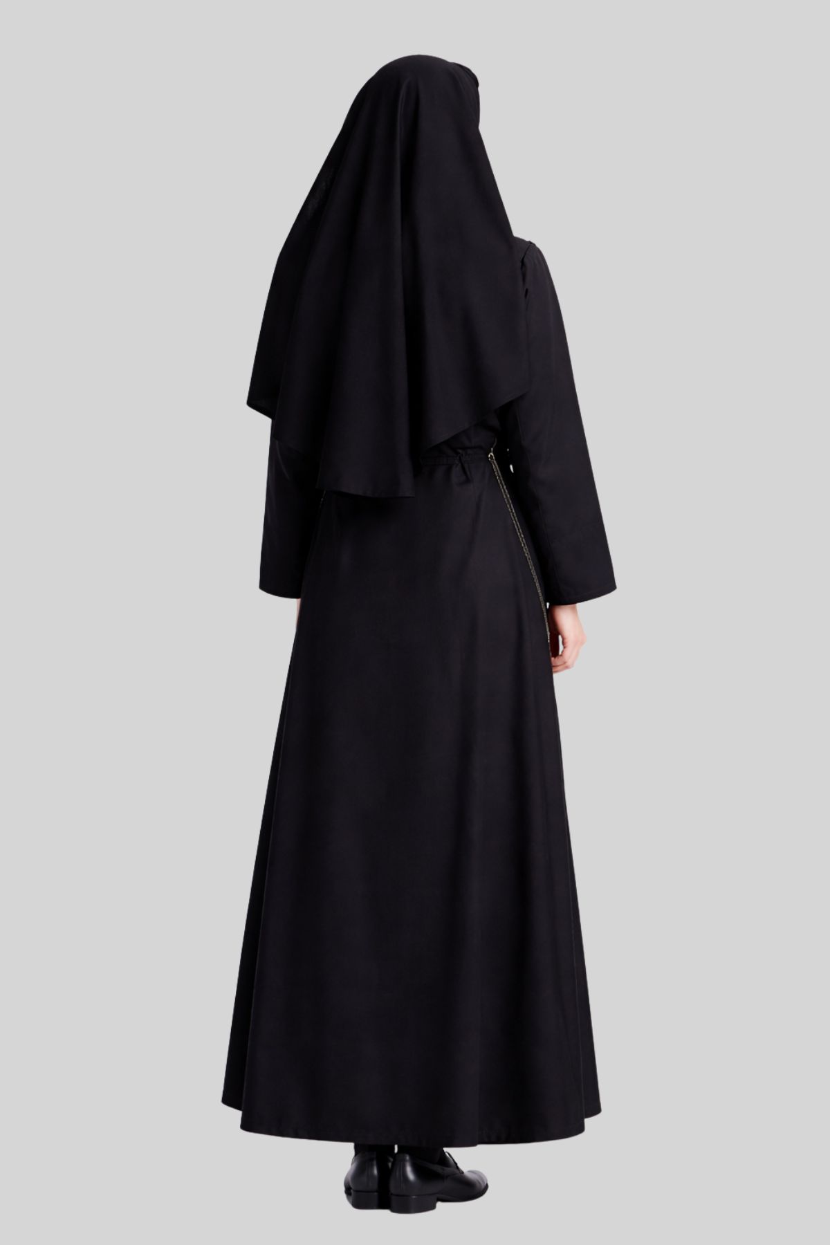 Traditional Black Nun Habit with White Wimple, Veil (4) Traditional Black Nun Habit with White Wimple, Veil