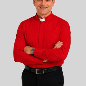 Red Tab Collar Chaplain Clergy Shirt