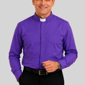 Roman Purple Tab Collar Clergy Shirt for Bishop