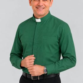 Men's Green Tab Collar Clergy Shirt for Priests