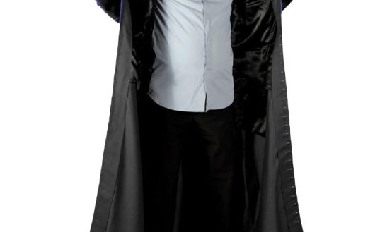 Black Cassock Blue Trim